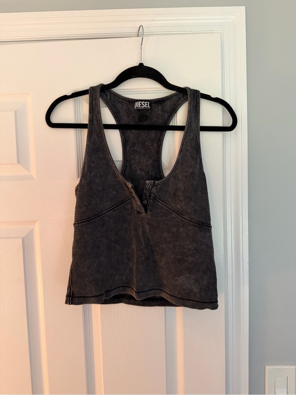 Diesel Washed Charcoal Racerback Tank Top